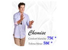 Chemise Confort Blanche avec broderie PRC poignet