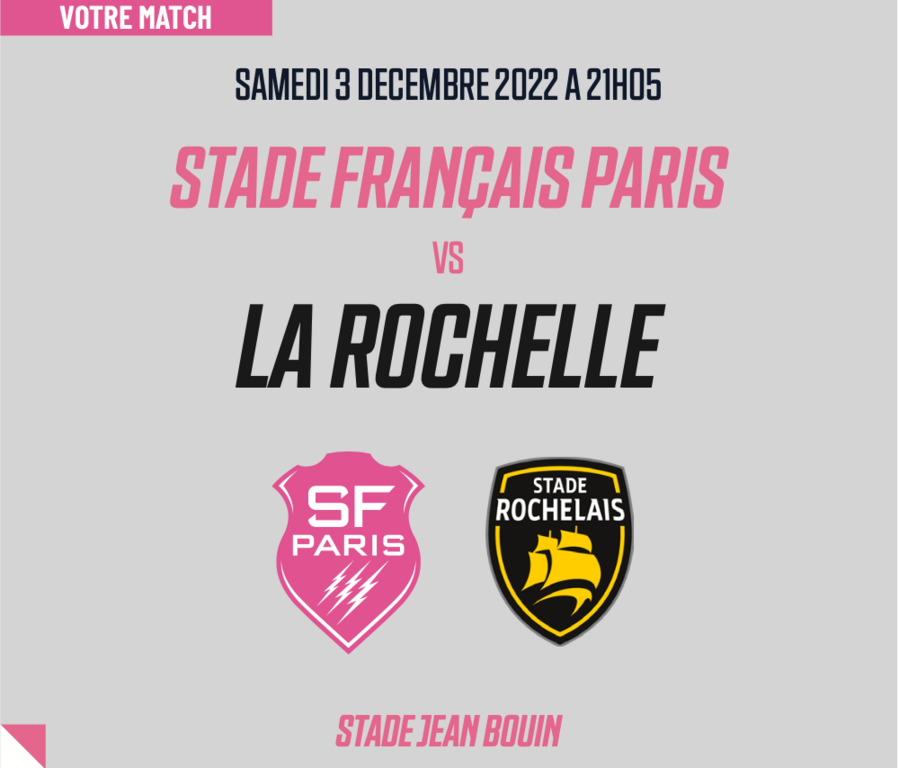 Assistez au match Stade Français - La Rochelle