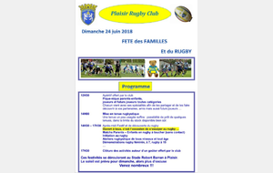 Fête du Rugby et des Familles - PLAISIR RUGBY CLUB