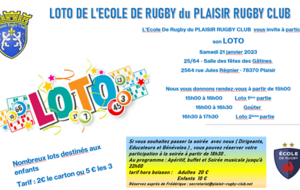 APRES-MIDI LOTO ECOLE DE RUGBY