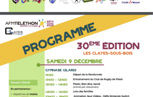 EDR/ RUGBY SANTE - Participation au Téléthon Les CLayes sous Bois 