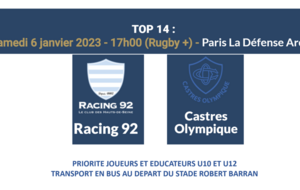 RACING  vs  CASTRES à PARIS LA DEFENSE ARENA